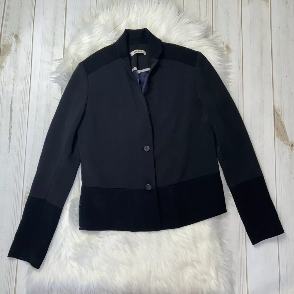 J Brand Black Constast Sleeves Blazer Jacket
